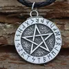 Hanger Kettingen Aankomst Noorse Mythologie Viking Pentagram Runen Metalen Ketting Sieraden