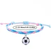 Charme Pulseiras 1 PCS Multi-cor Futebol Encantos Pulseira Ajustável À Prova D 'Água Corda De Cera Tecido Para Fãs Do Esporte Lembrança Presentes