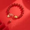 Strand Year Golden Dumpling Dragon Doll Red Bead Bracelets For Women Girls Lovely Cute Fashion Jewelry Delicate Trendy Bracelet