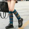 Women Socks Warm Japanese Jk Striped Knitted Boot Long Knee High Winter Heap Autumn