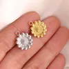 Charms 3Pcs/Lot Stainless Steel Sunflower Charm 18K Plated Flower Pendant Supplies DIY Jewelry Earring Necklace Bracelet Making Finding