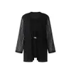 Yitonglian Fine Elegant Blouses for Women Plus Size Long Sleeve Hollow Crochet Business Causal Black Top Shirt Autumn Tunic W136 240202