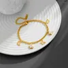 Urok bransoletki altera stal nierdzewna Bransoletka Bransoletka Kobiet Złota Kolor Figaro Łańcuch Trend Wedding Jewelry Gift Hurtowa