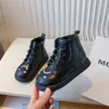 Botas pretas para menina escola versátil estilo coreano respirável couro infantil outono moda antiderrapante crianças sapatos