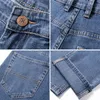 Jeans da uomo dritti larghi grigio scuro autunno e inverno Pantaloni larghi stile classico ad alta elasticità uomo taglie forti 40 42 44 240131