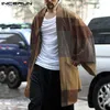 Masowe mężczyzn Trench Cotton Open Stitch Płaszcze Solidne długi rękaw swobodny japoński japoński Kimono Streetwear Cardigan Interen Ontern 240122