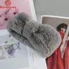 2024 Женская повязка на голову, зима-осень, эластичный шарф из натурального меха кролика рекс для девочек, повязка для волос, женский модный дизайн 240122