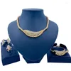 Necklace Earrings Set African Fashion Crystal Bracelet Ring For Womens Wedding Jewelry Bridal