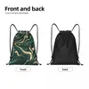 Sacos de compras Personalizado Esmeralda Verde Preto Ouro Mármore Cordão para Treinamento Yoga Mochilas Homens Mulheres Esportes Ginásio Sackpack