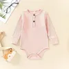 Baby Frühling Herbst Kleidung geboren Kleinkind Mädchen Floral Body Baby Overall Hut 2Pcs Outfits Langarm Kleidung 240202