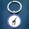 Keychains Fashion Artistic Gymnastics Logo Keychain Gymnast Glass Keyring Pendant Commemorative Gift kan anpassas DIY