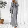 Summer Outfits For Women Stripe Cotton Linen Shirt Lapel Dress Long Sleeve Casual Loose Maxi Dresses Plus Size 240124