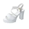 Klänningskor Fashion Fish Mouth Ladies for Women 2024 High Heel Sandals Summer Woman's Woman Platform