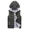 Gilet chaud sans manches pour homme, doudoune à capuche, réversible, chapeau amovible, haut extérieur, S4XL, hiver 2023, 240125