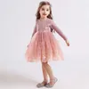 Baby Princess Unicorn Dress Cute Little Girls Primavera maniche lunghe Vestiti Bambini Lace Unicorn Abiti fantasia unicornio menina 240122