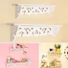 Decorative Plates 1 Pc Hollow Carved Wooden Shelve Wall Hanging Rack Shelf White Home Organizer Shelves Storage Holder Decor