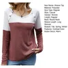 Damenblusen 2024 Herbst und Winter Pullover Rundhals Knopf solide Langarm Kontrast Panel gestrickt Mode unten Pullover Tops