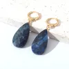 Boucles d'oreilles pendantes Boho, bijoux faits à la main, vert, violet, bleu marine, pierre naturelle, longue goutte pour femmes, 2024