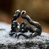 Cluster Rings BEIER 2024 Unique Design Octopus Beard Ring Special Shape Men's Stainless Steel Punk Biker Jewelry Wholesale