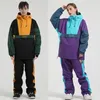 Winter Ski Suit Women Overalls Outdoor Snowboarding Jacket Men Thickened Warm Skiing Set Wind Proof Waterproof Snow Pants 240122