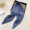 Harvor Satin Neckerchief Crinkle Women's Hijab 70 cm rynka sjal Kvinnor Scarf Square Skinny Hair Tie Band