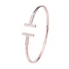 Bracelet de marque classique avec lettre T, bijoux en acier inoxydable pour femmes, cadeau q9, 2024