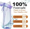 LUSQI 650 ml Wasserflasche mit Luftgeschmack und 7 abgerundeten Geschmackskapseln, Sport-Trinkhalmbecher aus Tritan, für Outdoor-Fitness, BPA-frei, 240129
