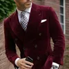 Mens Double Breasted Velvet Blazer for Dinner Italian Style Jacket Elegant Smoking Suit Coat For Wedding Prom Party 240125