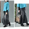 Odzież etniczna Kobieta dżinsy 2024 Tradycyjne chińskie spodnie elastyczne talia swobodny sklep internetowy żeńskie trausery szerokie nogi TA1376