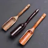 Tea Scoops Retro Chinese Kongfu Wooden Bamboo Style Natural Ebony Wood Scoop Delicate Spoon Portable Teaspoon Accessories