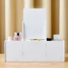 Innehåller Mirror Drawer Makeup Storage Box Dormitory Finish Plastic Shelf Cosmetics Skin Care toalettbord Desktop 240124