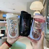 550 ml kawaii plast tritan shaker vatten flaska sport gym portable rese protein dryck flaskor bpa gratis 240129