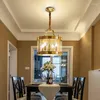 Lustres Style européen plafonniers luxe cuivre or verre lustre salon bar intérieur salle à manger lampes LED art décor
