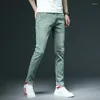 Men's Jeans Design Clothing White Skinny Men Cotton Blue Slim Streetwear Classic Solid Color Denim Trousers Male 28-38