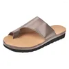 Chinelos femininos plataforma toe anel flip flops anti deslizamento andando chinelo couro do plutônio confortável presente sapatos casuais slide moda sólida verão praia