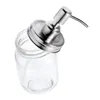 Liquid Soap Dispenser Glass Lid Stainless Steel Lotion Pump Leak- Proof Farmhouse Foaming Cover Replacement Bathroom Accessories