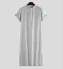 エスニック服2024プラスサイズのイスラム教徒ファッションアラビアドバイドバイルーズストライプショートスリーブローブアラビアシャツkaftan for man men 5xl