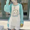 Dames Hoodies Y2k Aesthetics Cartoon 2024 Harajuku Kawaii Trui Fairycore Patchwork Sweatshirt Oversized E-girl O Hals Streetwear