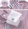 Quality Men Casual Slim Fit Shirt Mens Long Sleeve Business Dress Shirts French Cufflinks Male Striped 240126