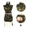 Women's Tracksuits Y2K Streetwear 2 Piece Short Cargo Pant Suit Set Outfits 2024 Women Clothes Summer Fashion Sexy Camo Two