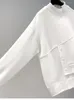 Kvinnors hoodies vårens höstkoreanska kvinnor harajuku asymmetrisk pullover vit svart hoodie överdimensionerad långärmad tröja y2k