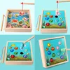 Kids Early Education Props Wooden Magnetic Games 3D Fishing Toy Game Baby Kids Educational Toys Children Birthday Christmas Gift 240130