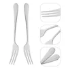 Forquilhas 12 Pcs Mini Garfo de Frutas Stir Sticks Cocktails Bolo de Aço Inoxidável Agitadores de Chá Sobremesa Salada