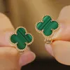 Designer Stud örhängen Van Clover örhänge Cleef Four Leaf Clover örhängen Flowers Smycken 5A Kvalitet Vintage Van 4Four Leaf Clover Stud Green örhängen Motherofpea