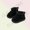 High Quality Snow Ankle Boots For Kids Boys Girls Solid Black Brown Zip Winter Boot For Toddler 0-3years Baby Warm Plush Shoes 240131