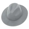 Berets Retro Classic Felt Jazz Hat Fedora مع Big Brim Panama للنساء الرجال الأسود الكاكي القمة