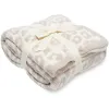 Alta qualidade confortável cobertor de lã de pelúcia infantil malha leopardo casa descalço capa macia 79 melhor qualidade