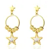 Dangle Brincos SELVAGEM LIVRE Moda Banhado A Ouro Aço Inoxidável Estrela Pingente Gota Para Mulheres Vintage Charme Declaração Jóias