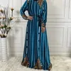 Ethnic Clothing Autumn Winter Velvet Printed Warm Elegant Muslim Abaya Women Long Maxi Dress Dubai Kaftan Turkey Arab Gown Party Jalabiya