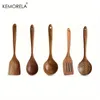 5pcs Tajlandia Teak Gotowanie łyżka naturalna drewniana buta stołowa narzędzie stołowe kadzi Turner Rice dur okrągła zupa naczynia skimmer